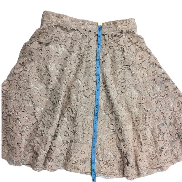 Forever 21 Skirt Light Pink Crochet Lace Mini Juniors XS Skater Skirt Circle - Picture 5 of 7